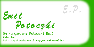 emil potoczki business card